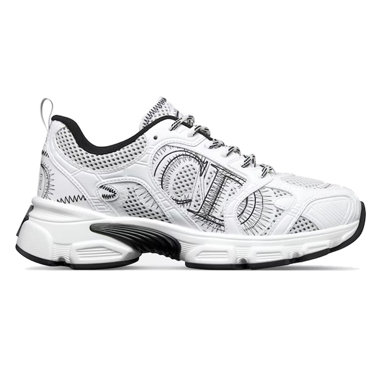 Dior Chrono Sports Shoes With Mesh Fabric And Faux Leather Trim (10) - newkick.org